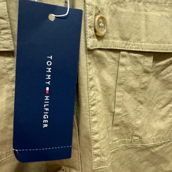 Tommy Hilfiger Tan Button Down Shirt Dress Long Sleeve Utility PS NWT - Picture 5 of 8